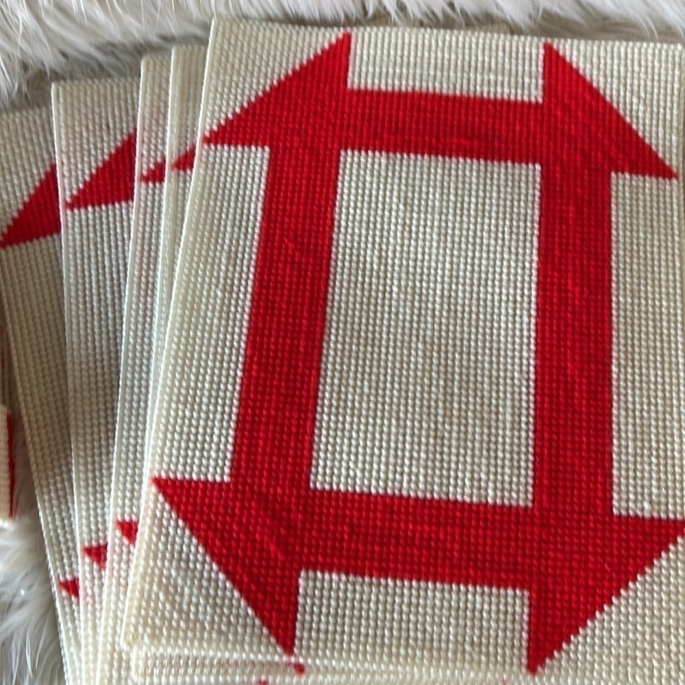 Set of 6 handmade plastic canvas placements and coasters. 6 of each. Nev… - Picture 3 of 4